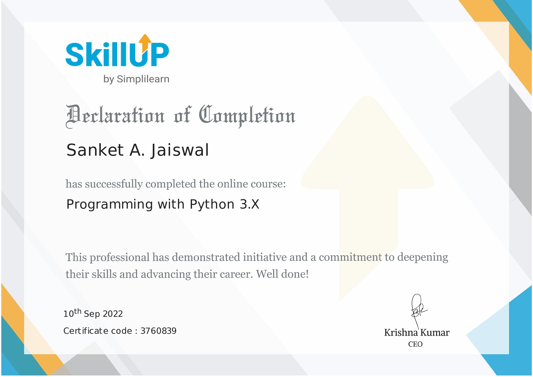 Simplilearn-Programming with Python