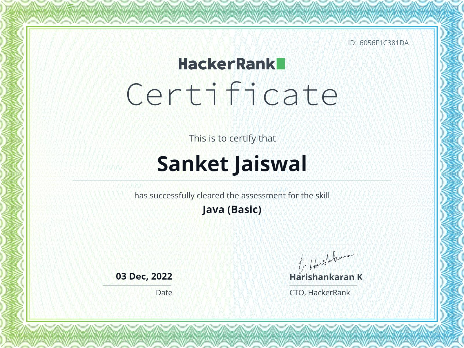 HackerRank-Java Basic Skill Certification